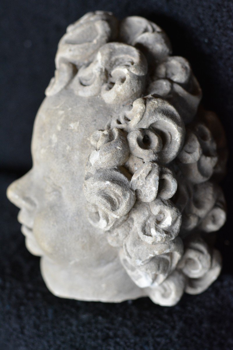 Head Of Putto In Stone 16th Century-photo-4