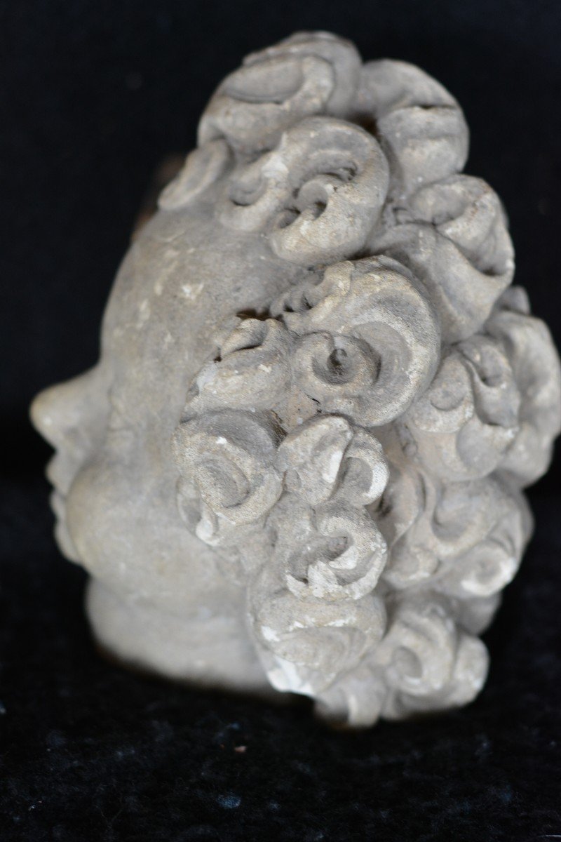 Head Of Putto In Stone 16th Century-photo-8