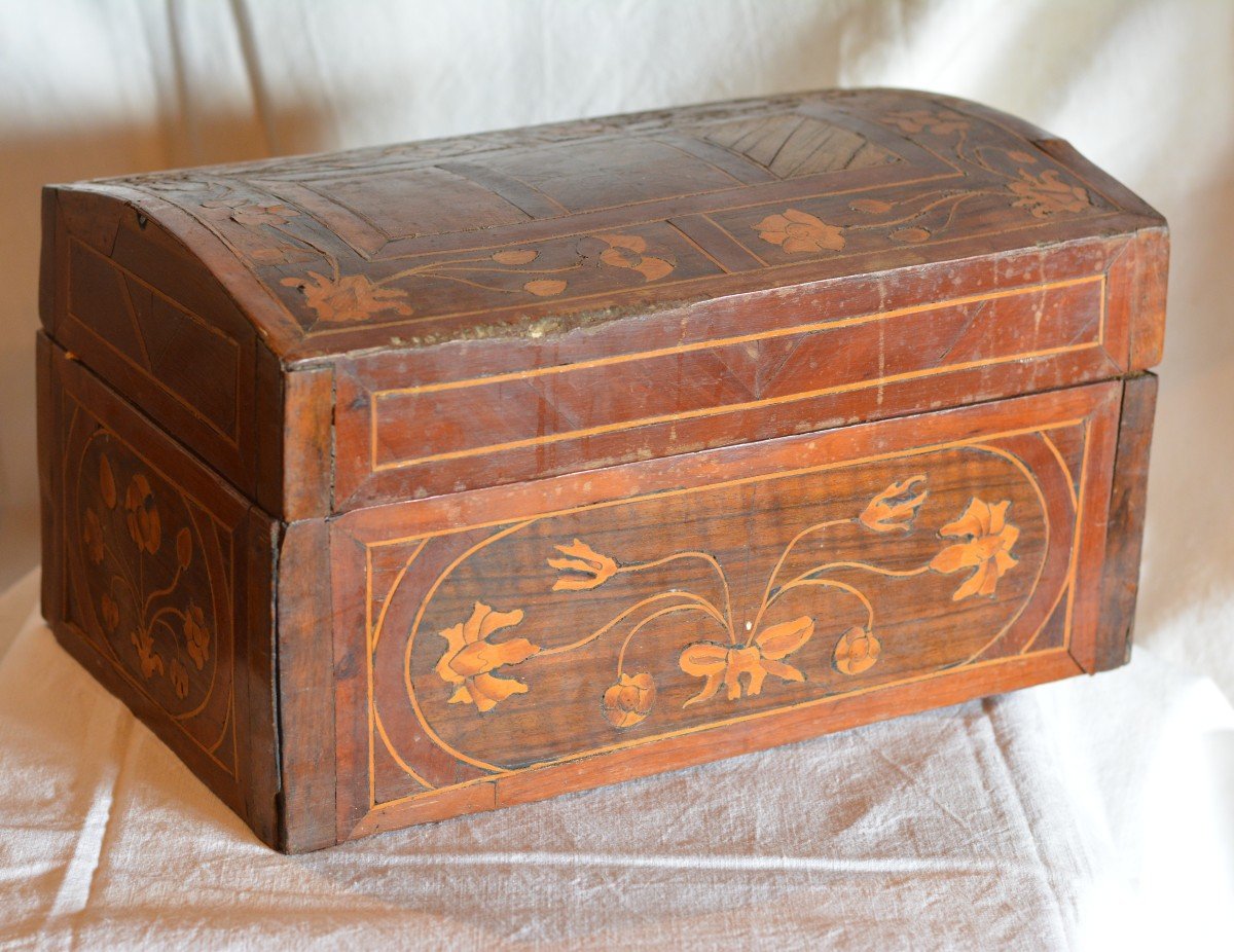 17th Century Flower Marquetry Box-photo-4