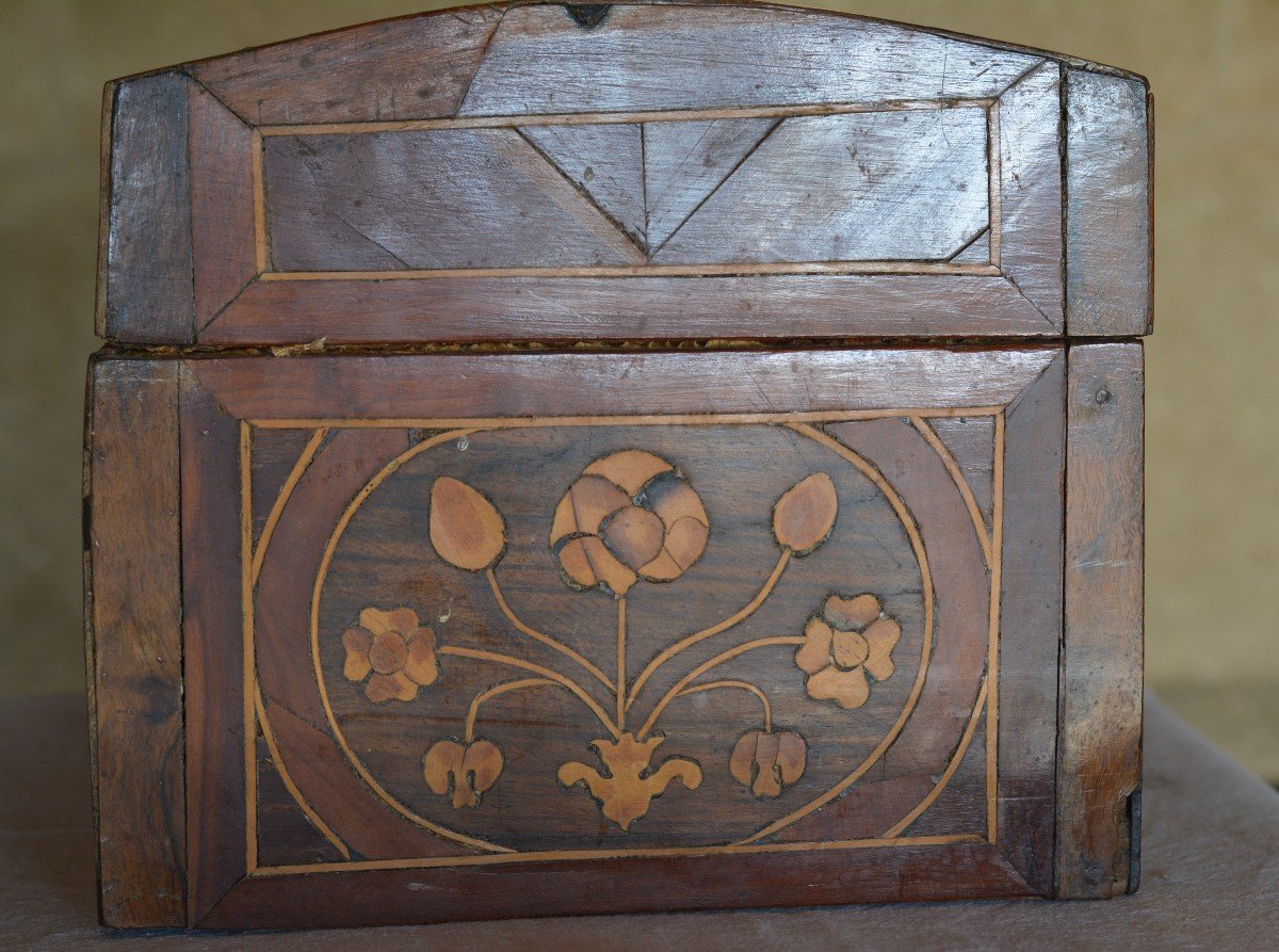 17th Century Flower Marquetry Box-photo-6