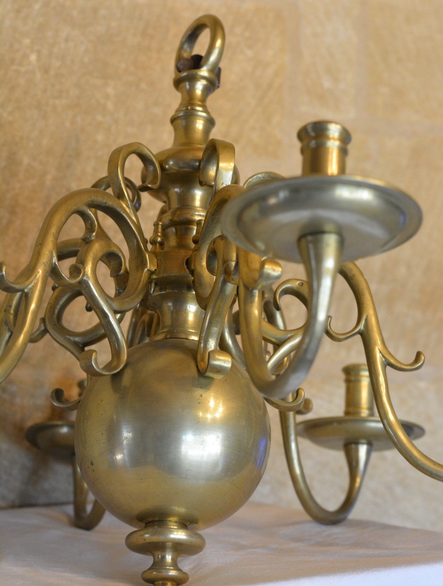 17th Century Bronze Chandelier-photo-2