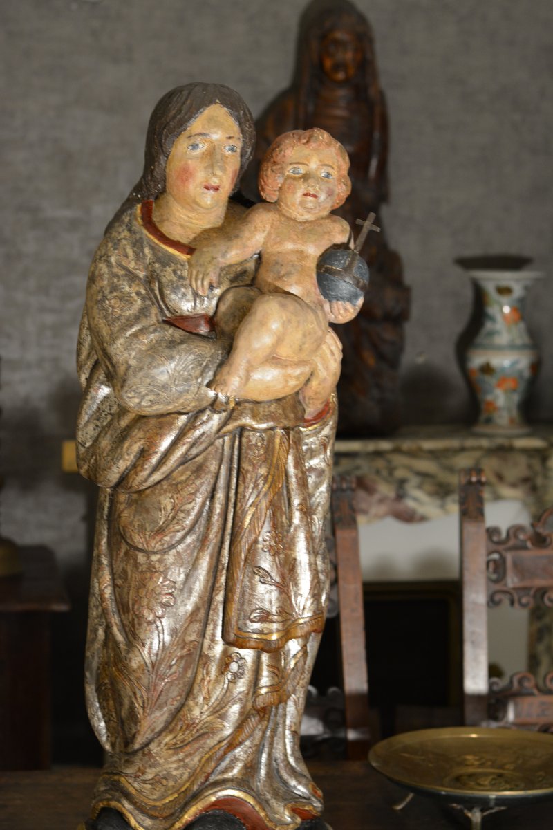 Vierge à l'Enfant Du 18 XVIII ème Siècle 