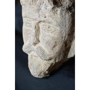 Corbel With The Head Of A Man With A Romanesque Moustache