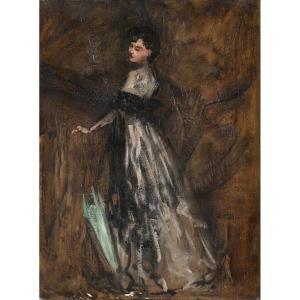 Mademoiselle Polaire Antonio De La Gandara (1861-1917) Vers 1903 Huile Sur Toile 