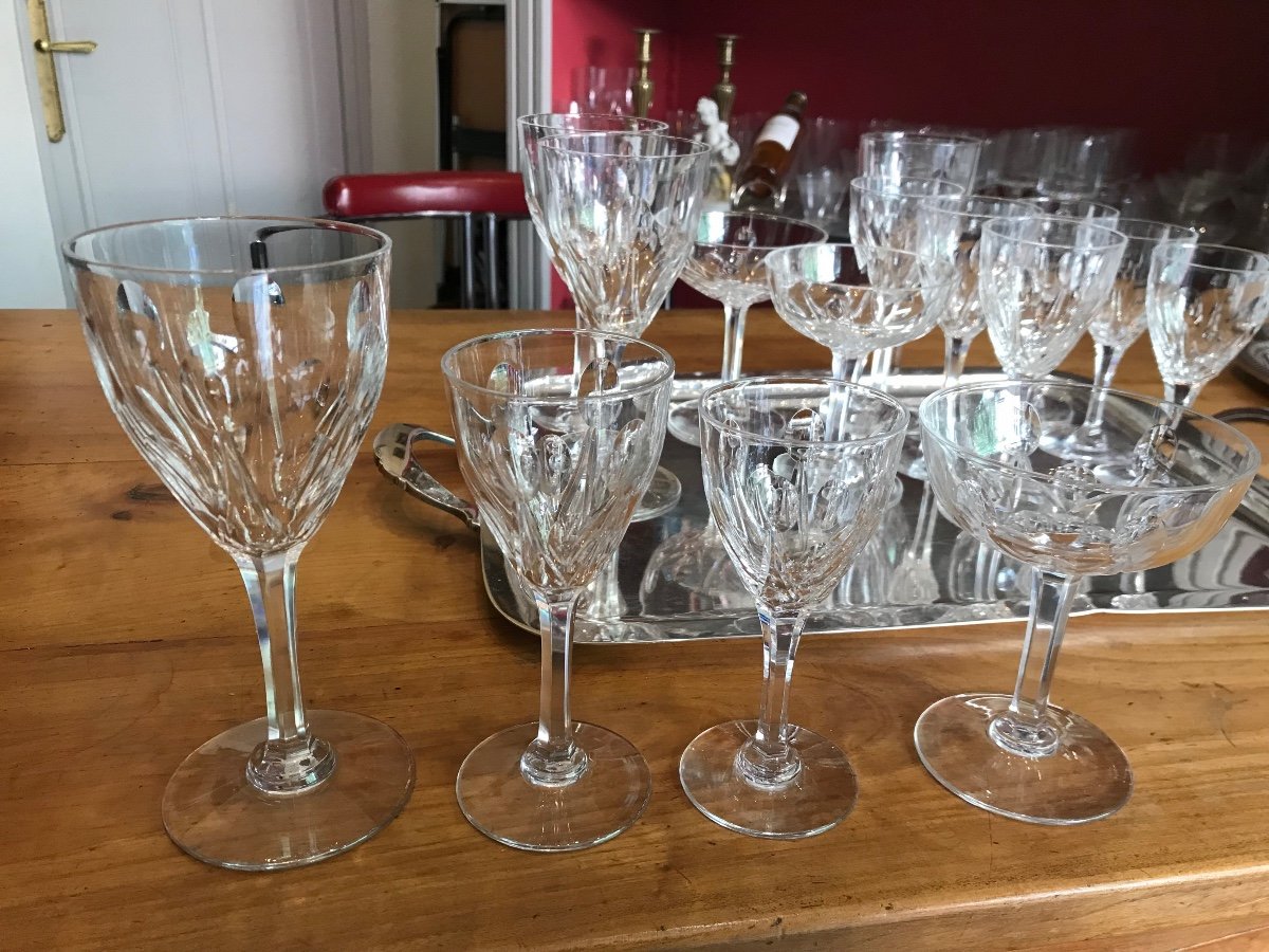 Saint Louis: Part Of Crystal Glass Service From The Vic Model 45 Pieces -photo-1
