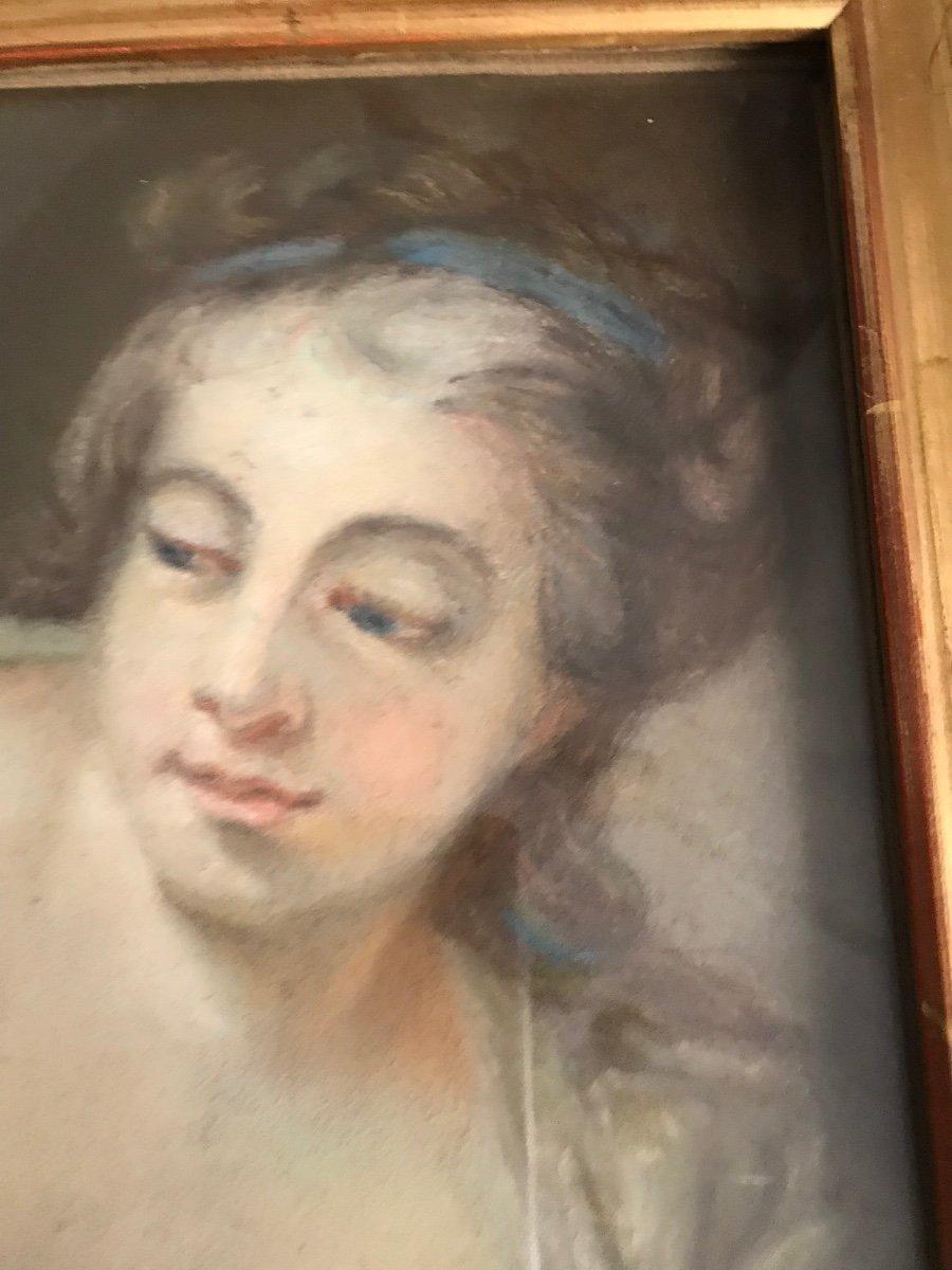 Pastel From The 18th Century From A Mounted Pair -photo-4