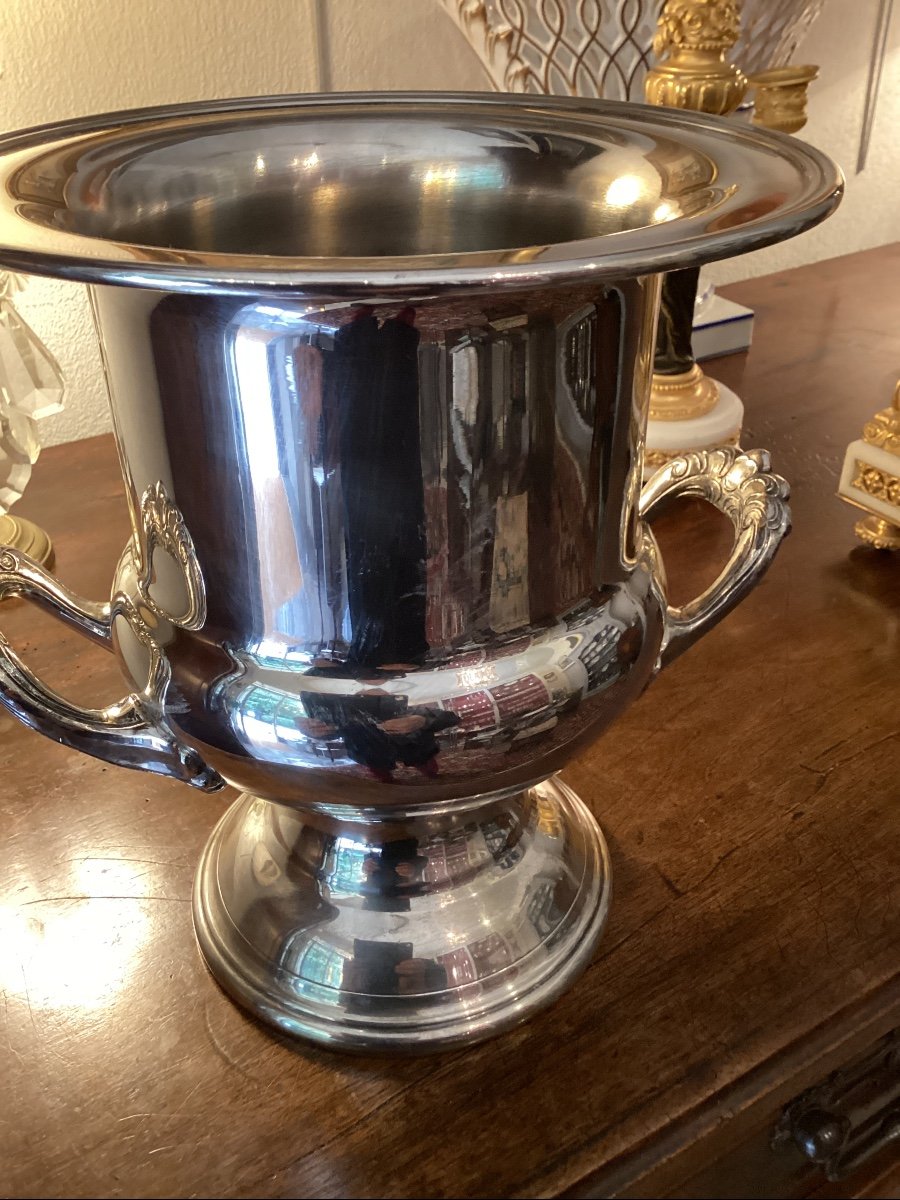 Medici-shaped Silver Metal Champagne Bucket-photo-2
