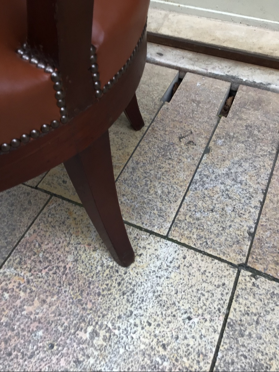 Louis Philippe Period Office Chair In Mahogany Stained Walnut Veneer -photo-3