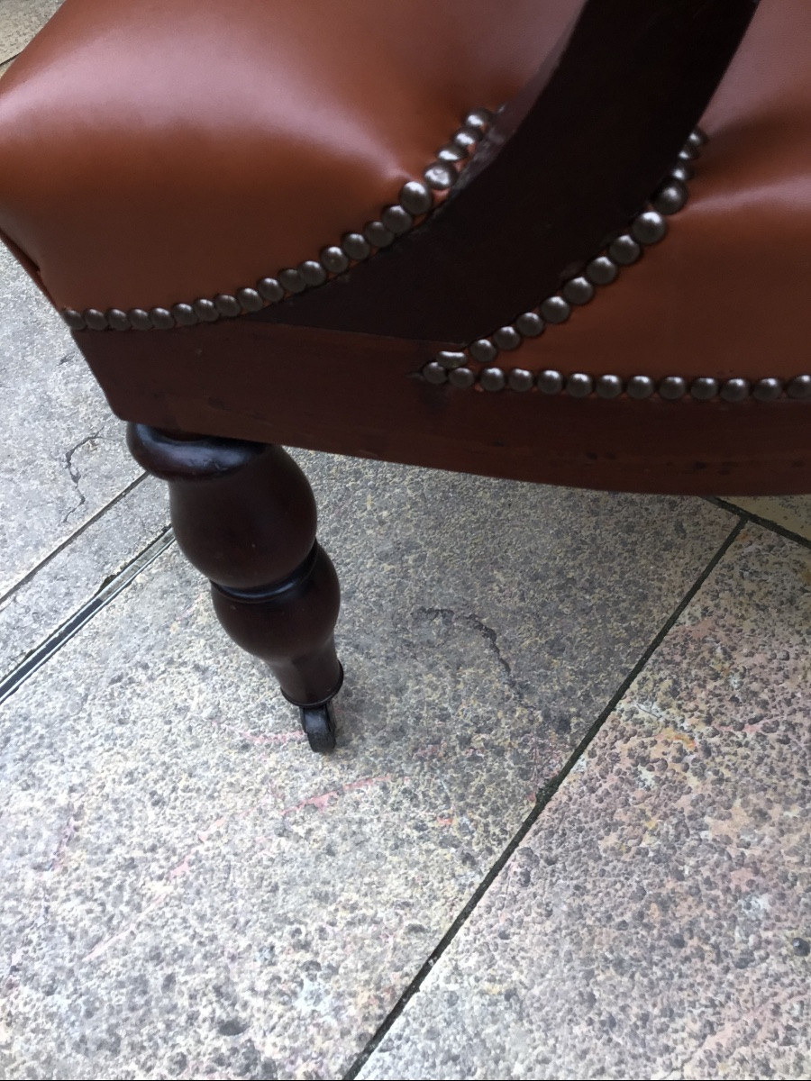 Louis Philippe Period Office Chair In Mahogany Stained Walnut Veneer -photo-3