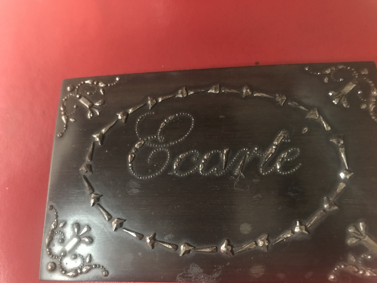 Napoleon III Period Ebony And Marcasite Box For Ecart Playing Cards-photo-5