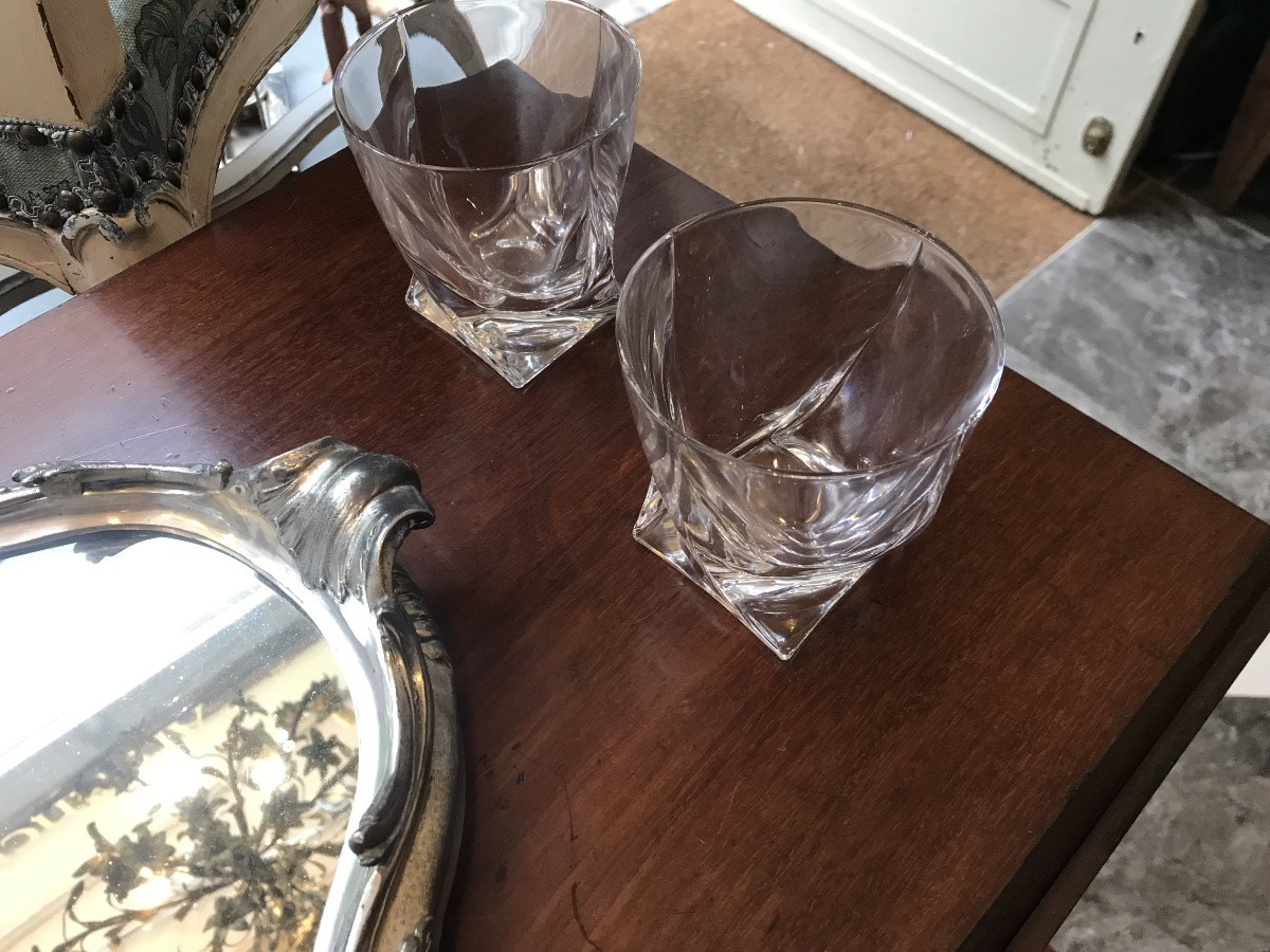 6 Verres a Whisky en cristal non signé-photo-4