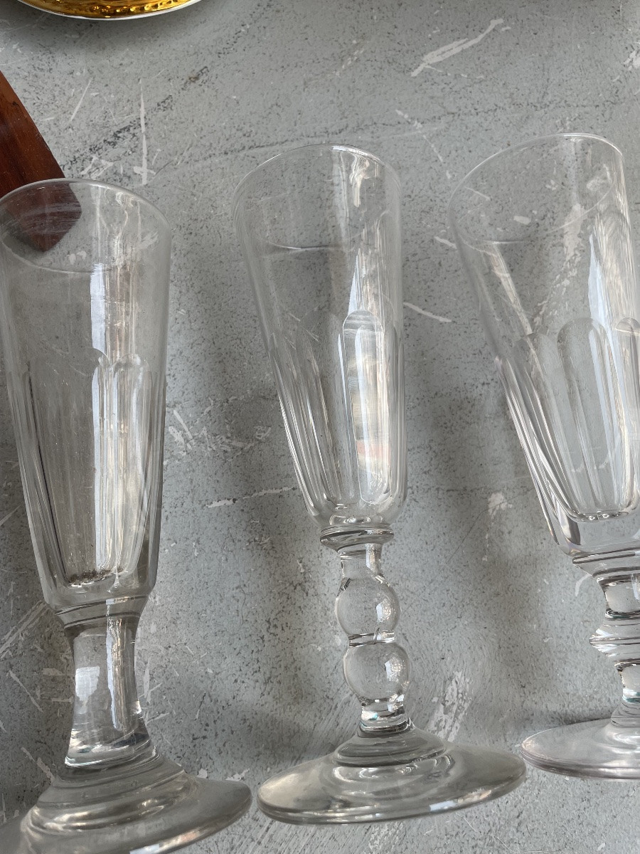 Baccarat  18  Flutes Clermont Model , Unsigned As They Are From The End Of The 19th Century-photo-1