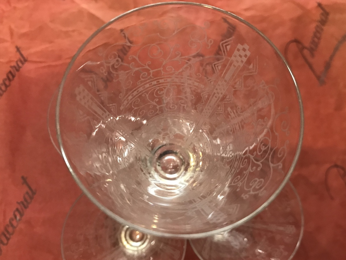 Baccarat suite de 7 verres modèle Lido tous estampillés sauf 1-photo-4