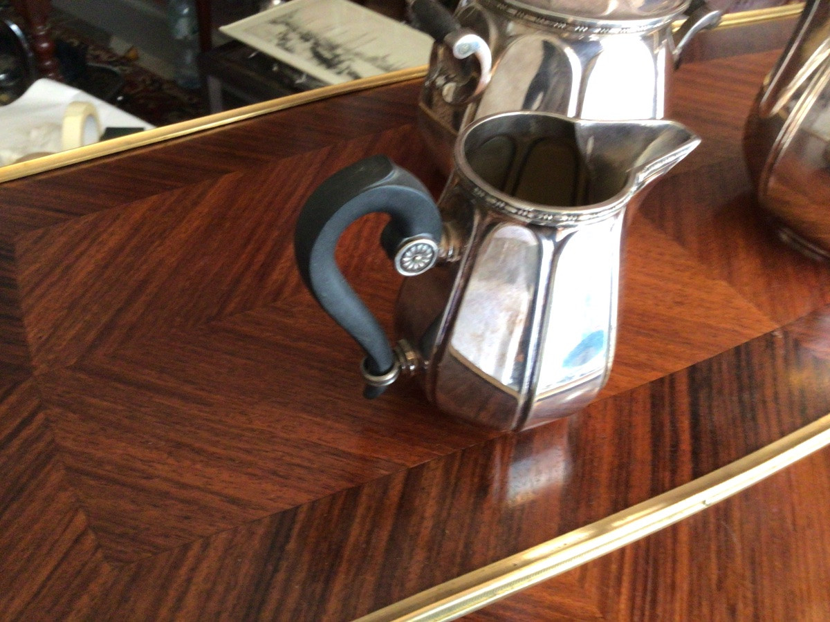 Gallia 3-piece Silver-plated Coffee Set (selfish) With Hallmarks -photo-3