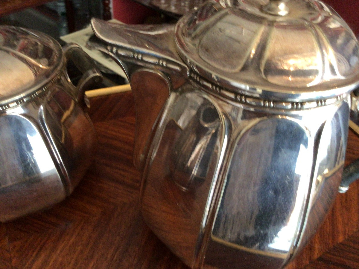Gallia 3-piece Silver-plated Coffee Set (selfish) With Hallmarks -photo-5