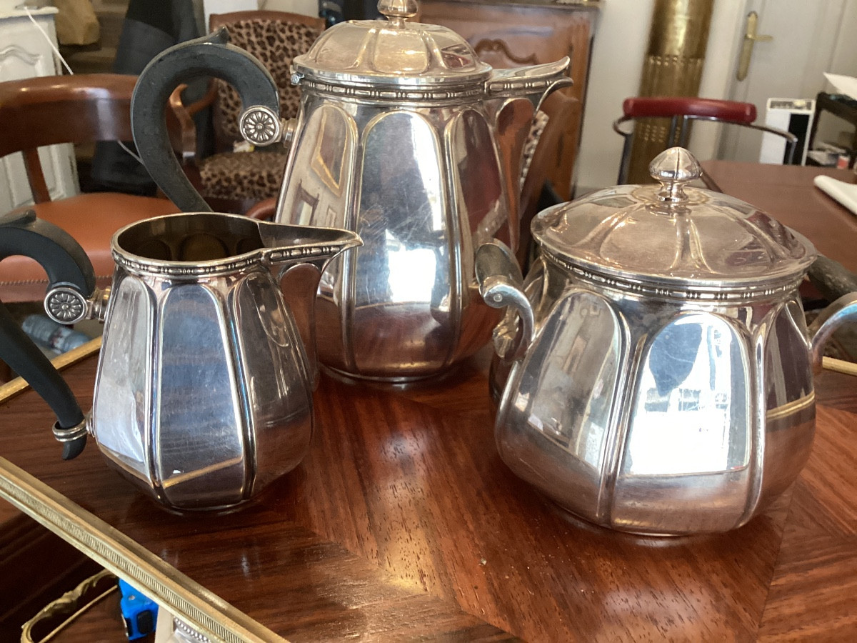 Gallia 3-piece Silver-plated Coffee Set (selfish) With Hallmarks 