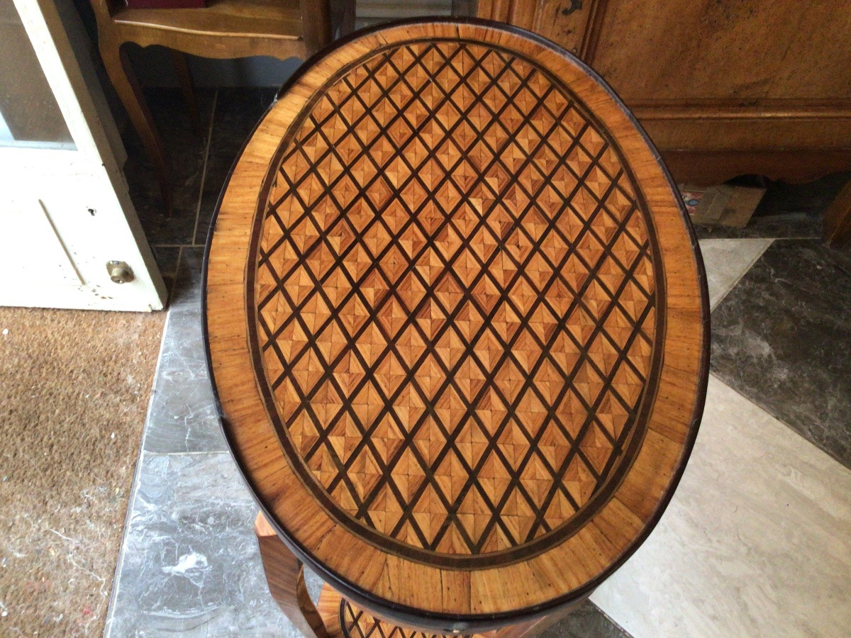 Table de salon en marqueterie fin XIX eme-photo-2