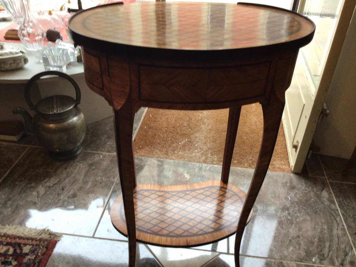 Table de salon en marqueterie fin XIX eme-photo-2