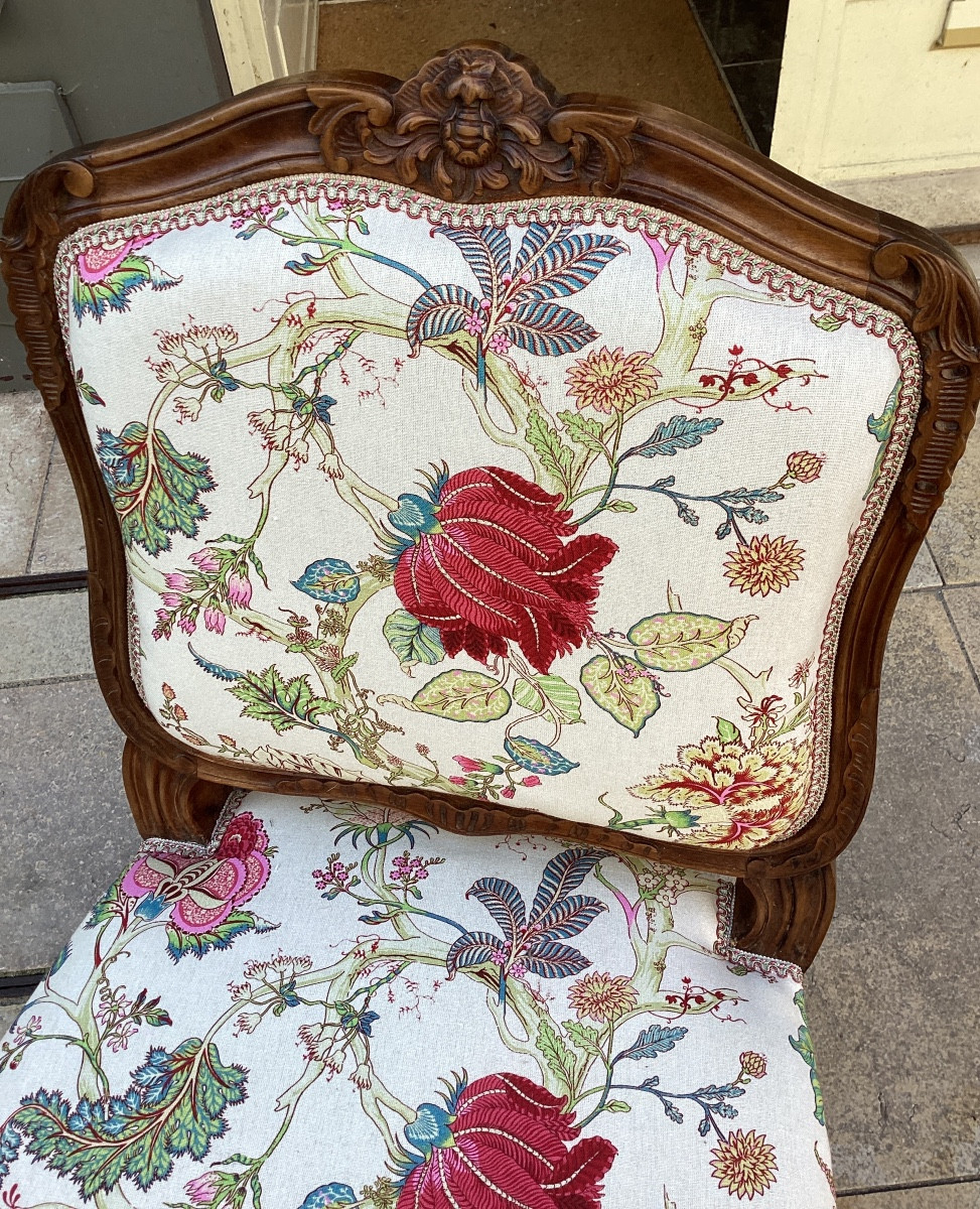 Paire de chaises de style Louis XV en noyer, parfait etat -photo-5