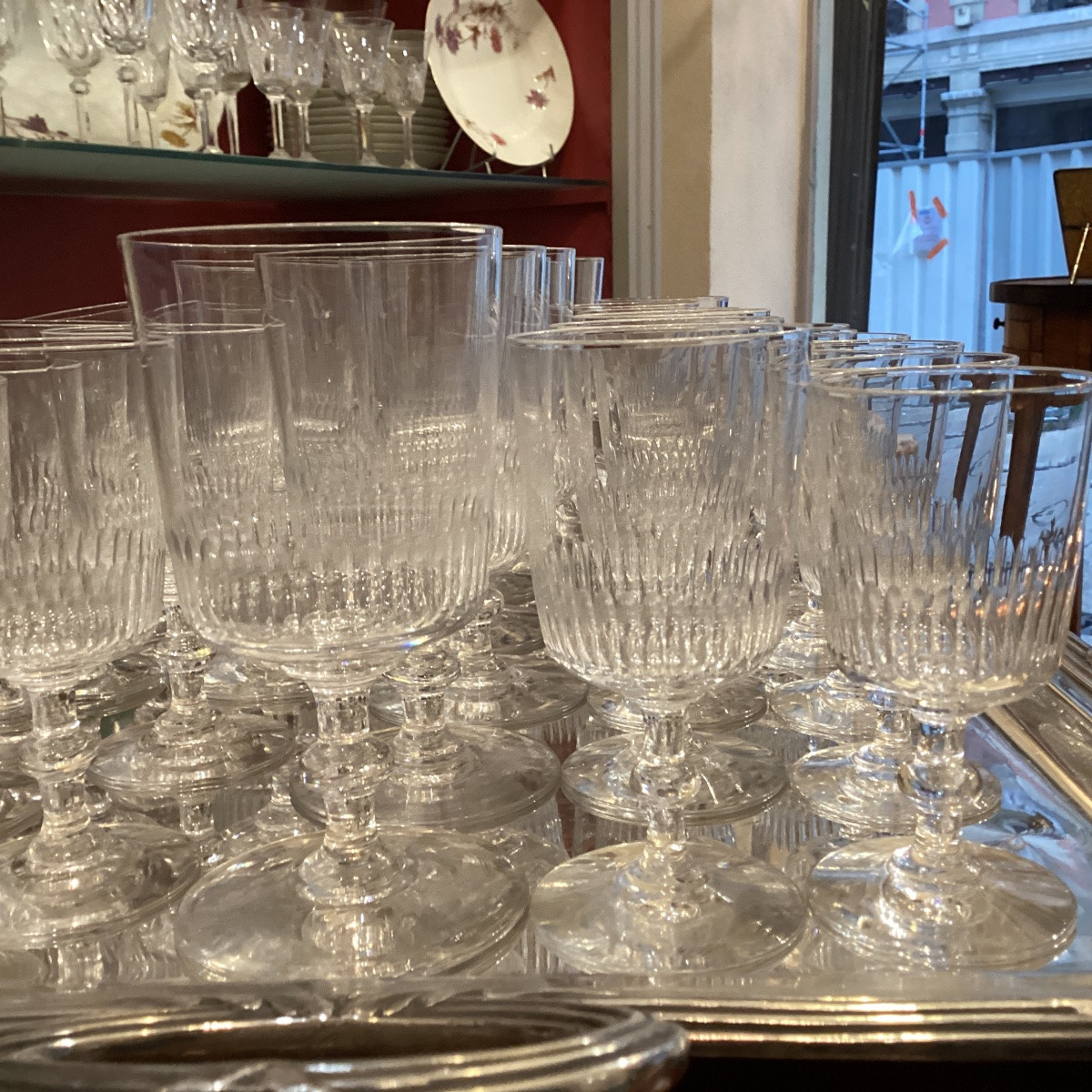Baccarat Set Of 29 Crystal Glasses, Too Old To Be Signed.-photo-2