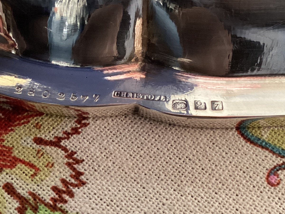 Christofle Basket In Silver Metal Stamped-photo-2