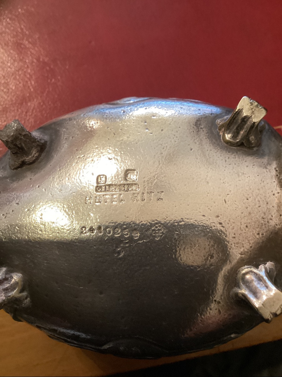 Christofle Pair Of Silver-plated Salt Cellars From The Hotel Ritz, With Their Crystal Interiors -photo-3