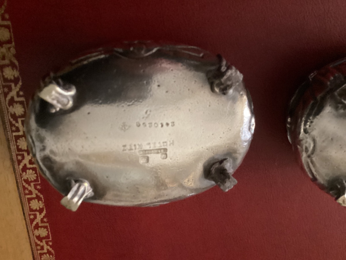 Christofle Pair Of Silver-plated Salt Cellars From The Hotel Ritz, With Their Crystal Interiors -photo-1