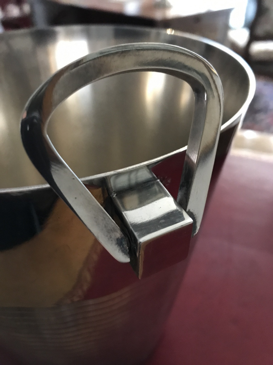 Art Deco Champagne Bucket By The Silversmith Stmedard, Signed.-photo-1