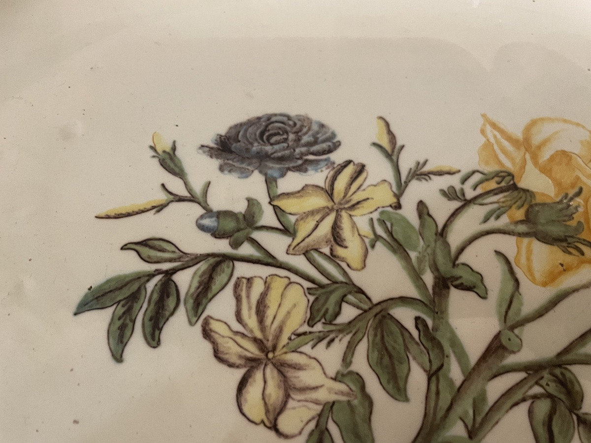 18th Century Marseille Earthenware, Fauchier Factory, Important Earthenware Dish.-photo-1