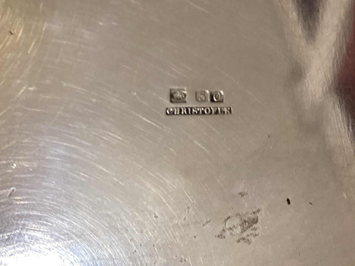 Christofle seau à champagne en métal argenté d’epoque Art Deco 21 cm-photo-2