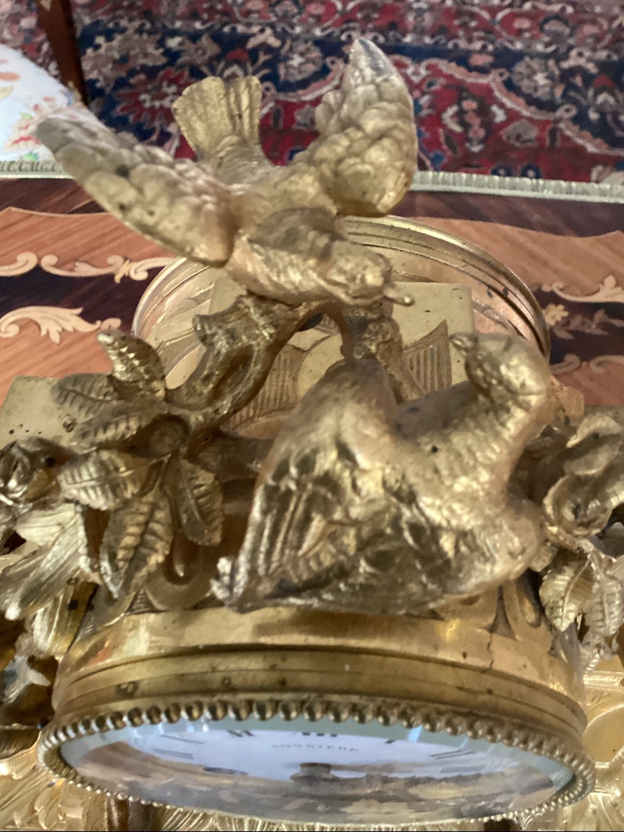 Pendule en bronze doré d’epoque 1900 de style Napoleon III-photo-1