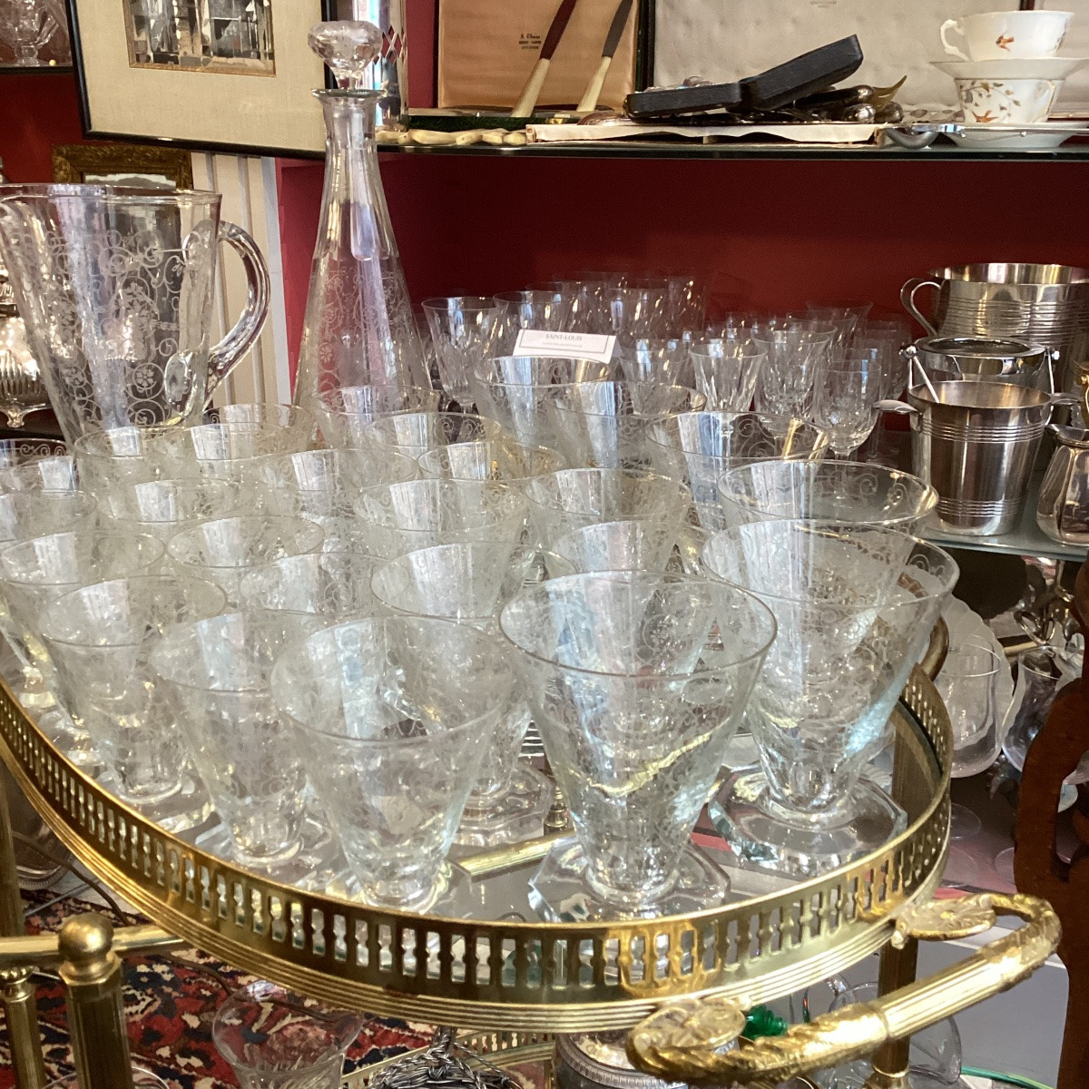 Suite Of Engraved Crystal Glasses-photo-5