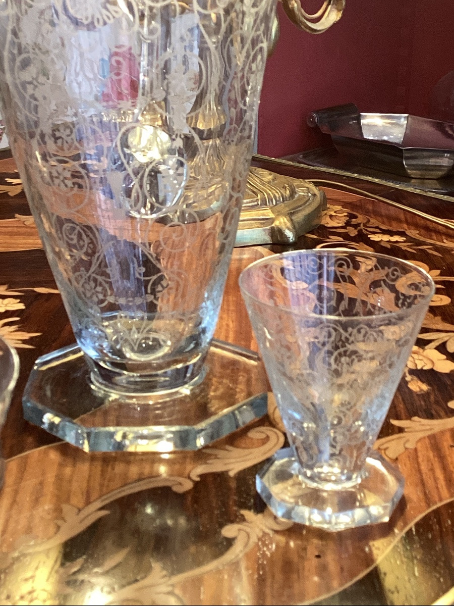 Suite Of Engraved Crystal Glasses-photo-6
