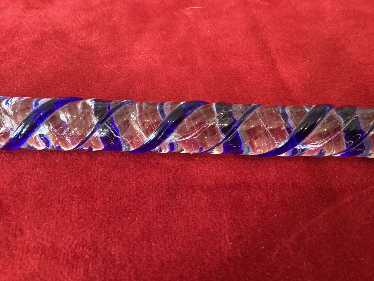 Glass Cane With Twisted Blue Thread-photo-4