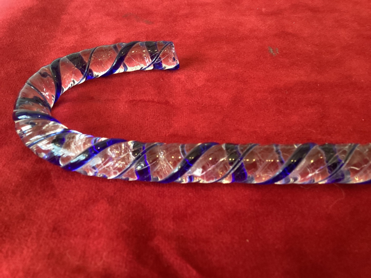 Glass Cane With Twisted Blue Thread-photo-1