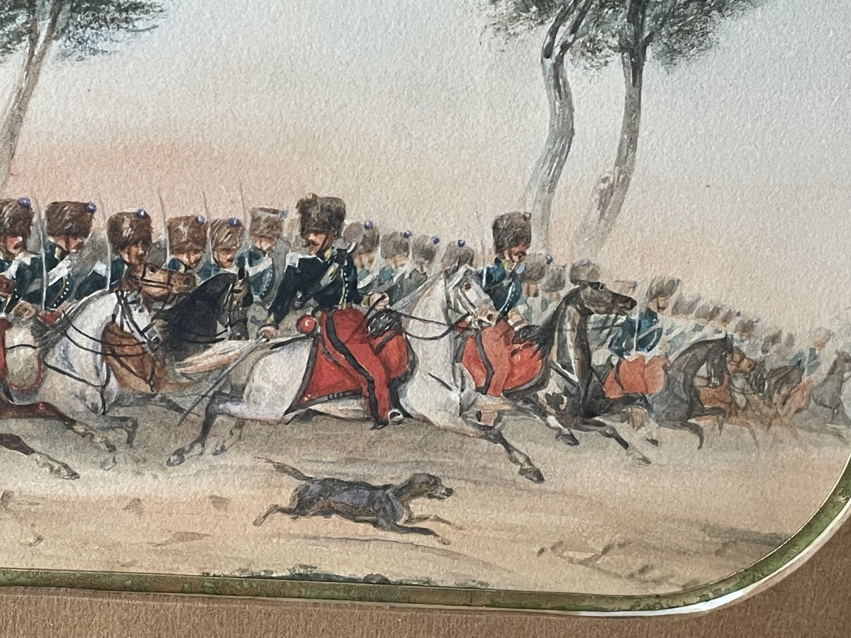 Pair Of Watercolors Attributed To Septime Le Piper 1833-1871 -photo-4