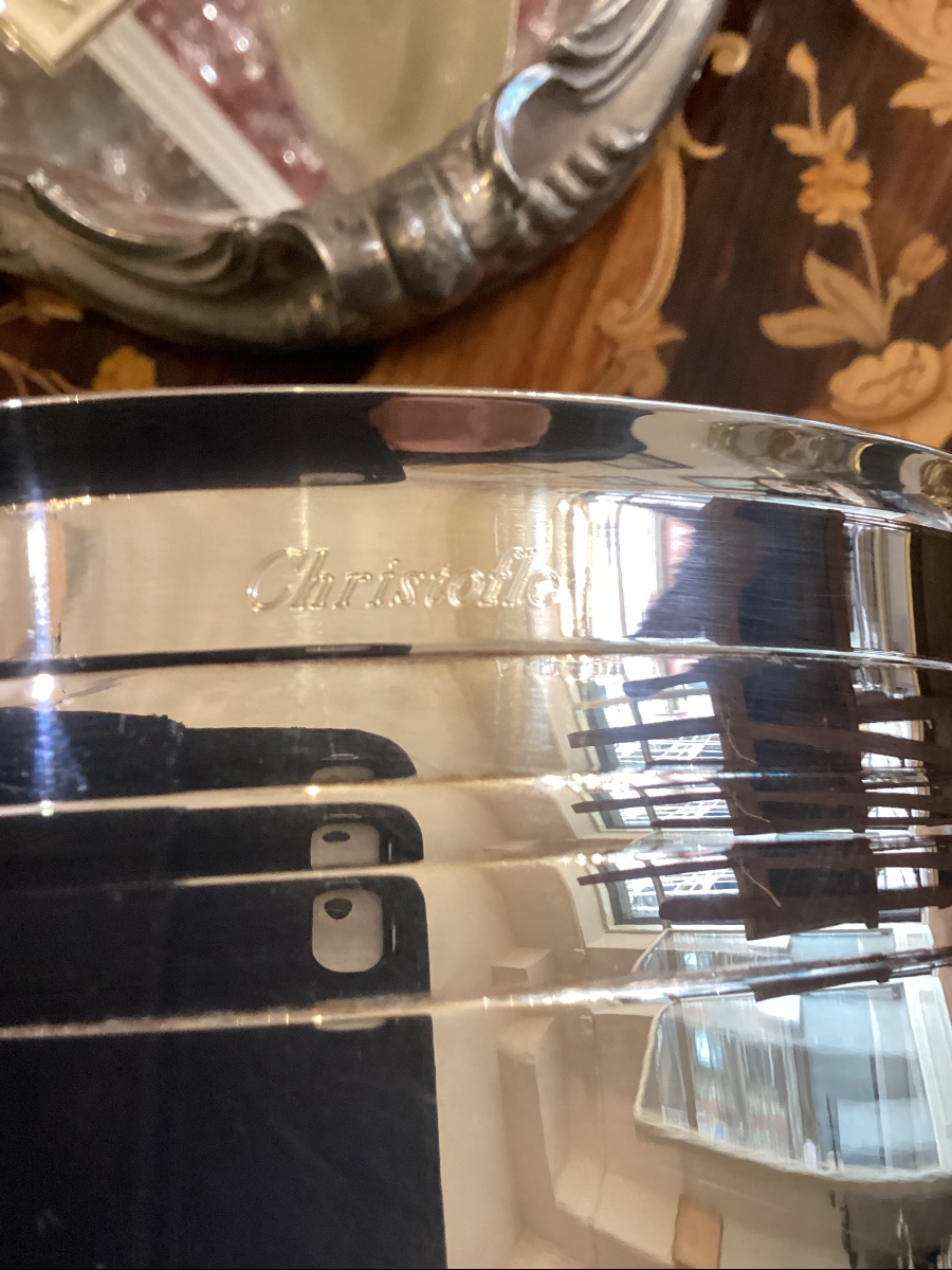 Christofle : Champagne Wine Bucket With Original Box, Almost As New,-photo-2