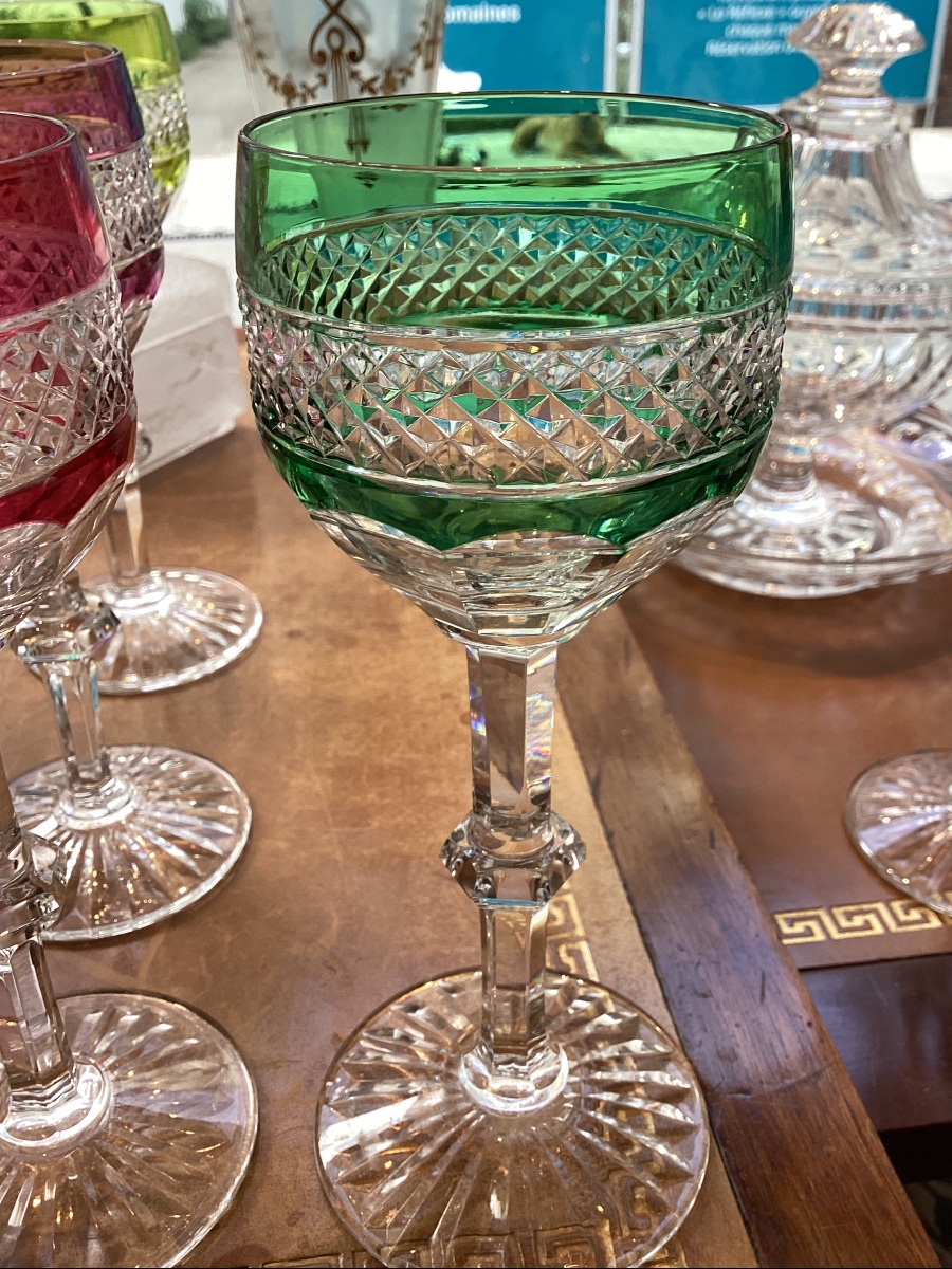 Saint Louis Model Trianon 6 Roemer Colored Glasses-photo-3
