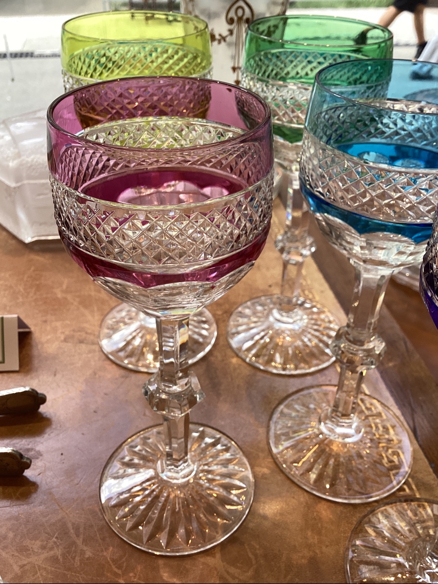 Saint Louis Model Trianon 6 Roemer Colored Glasses-photo-4