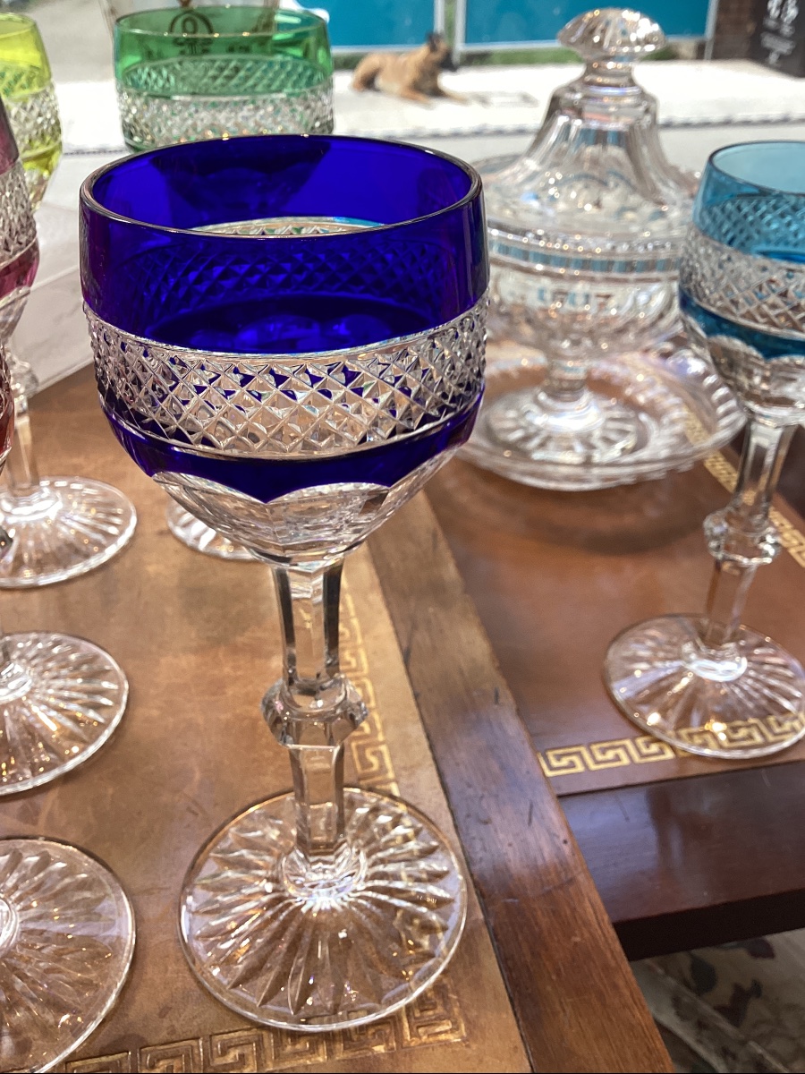 Saint Louis Model Trianon 6 Roemer Colored Glasses