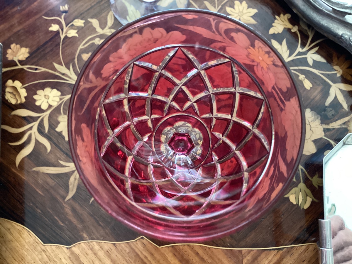  Suite de 6 verres en cristal de couleur dit Roemer Val SaintLambert ?-photo-3
