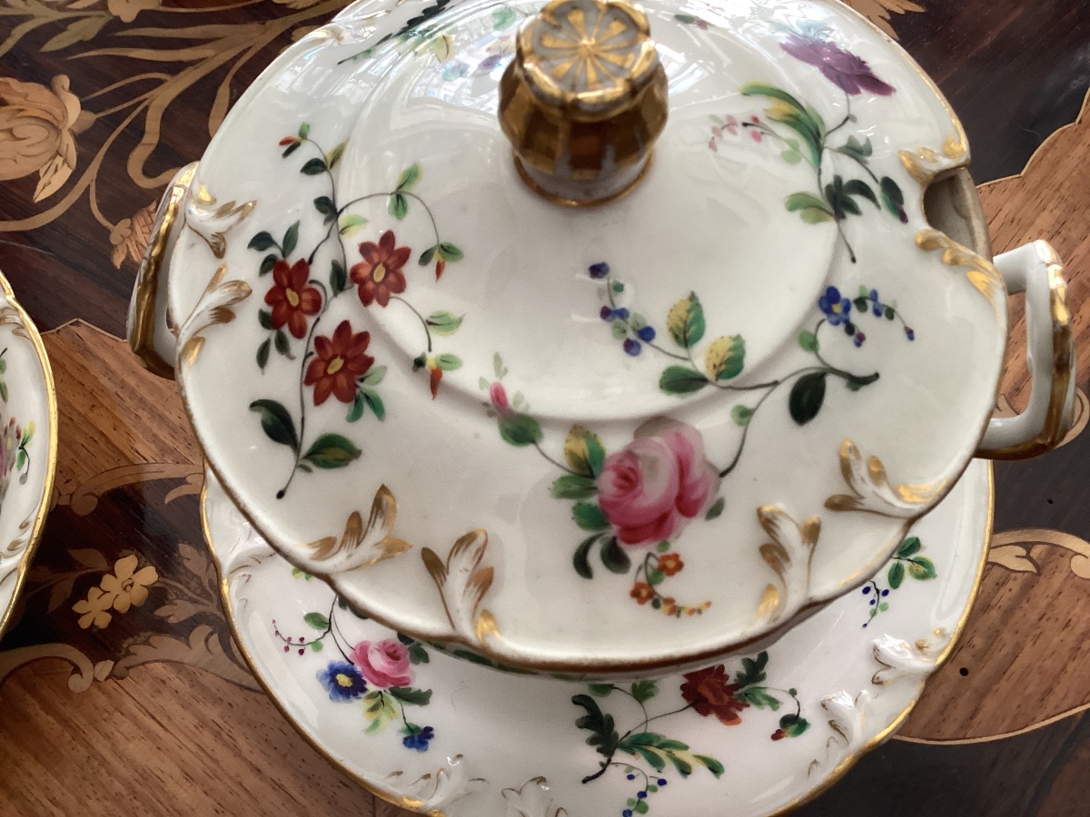 Pair Of Paris Porcelain Jam Jars From The Mid-19th Century-photo-3