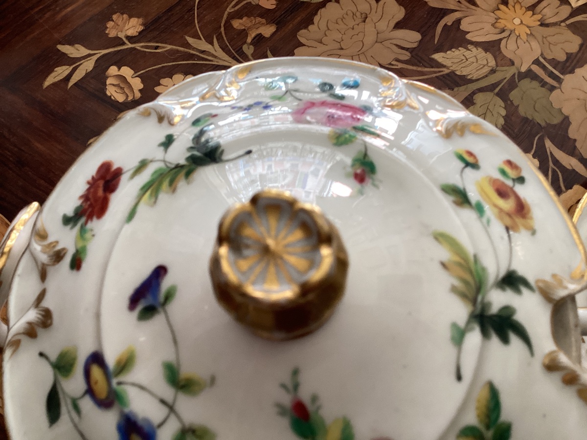 Pair Of Paris Porcelain Jam Jars From The Mid-19th Century-photo-4
