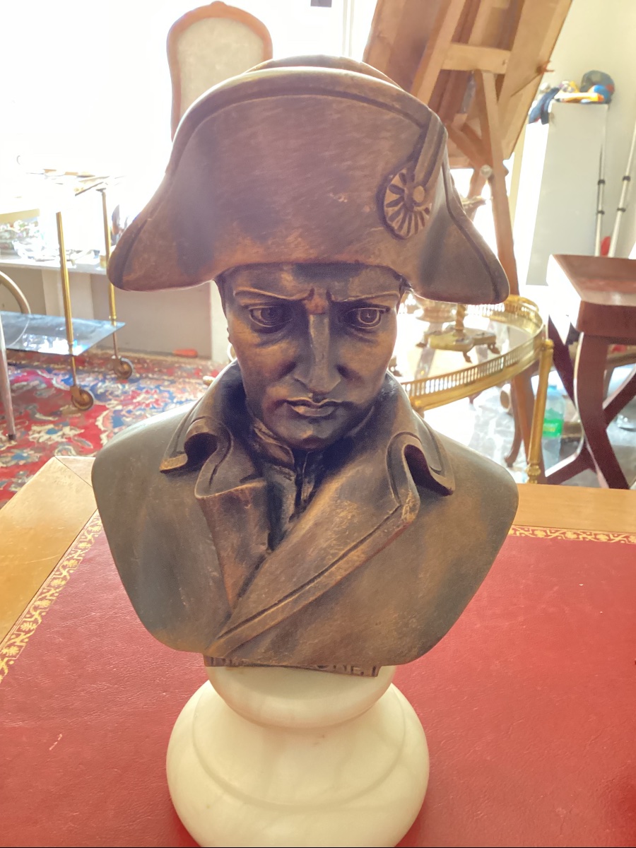 Buste de Napoleon bronze et marbre de Carrarre souvenir du Grand Tour fin XIX eme-photo-2