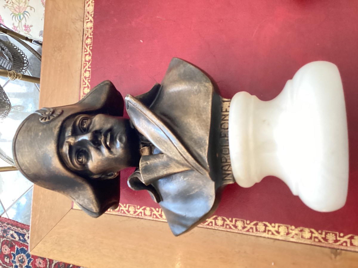 Buste de Napoleon bronze et marbre de Carrarre souvenir du Grand Tour fin XIX eme-photo-3