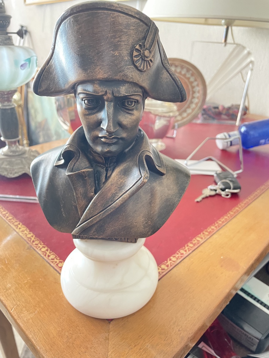 Buste de Napoleon bronze et marbre de Carrarre souvenir du Grand Tour fin XIX eme