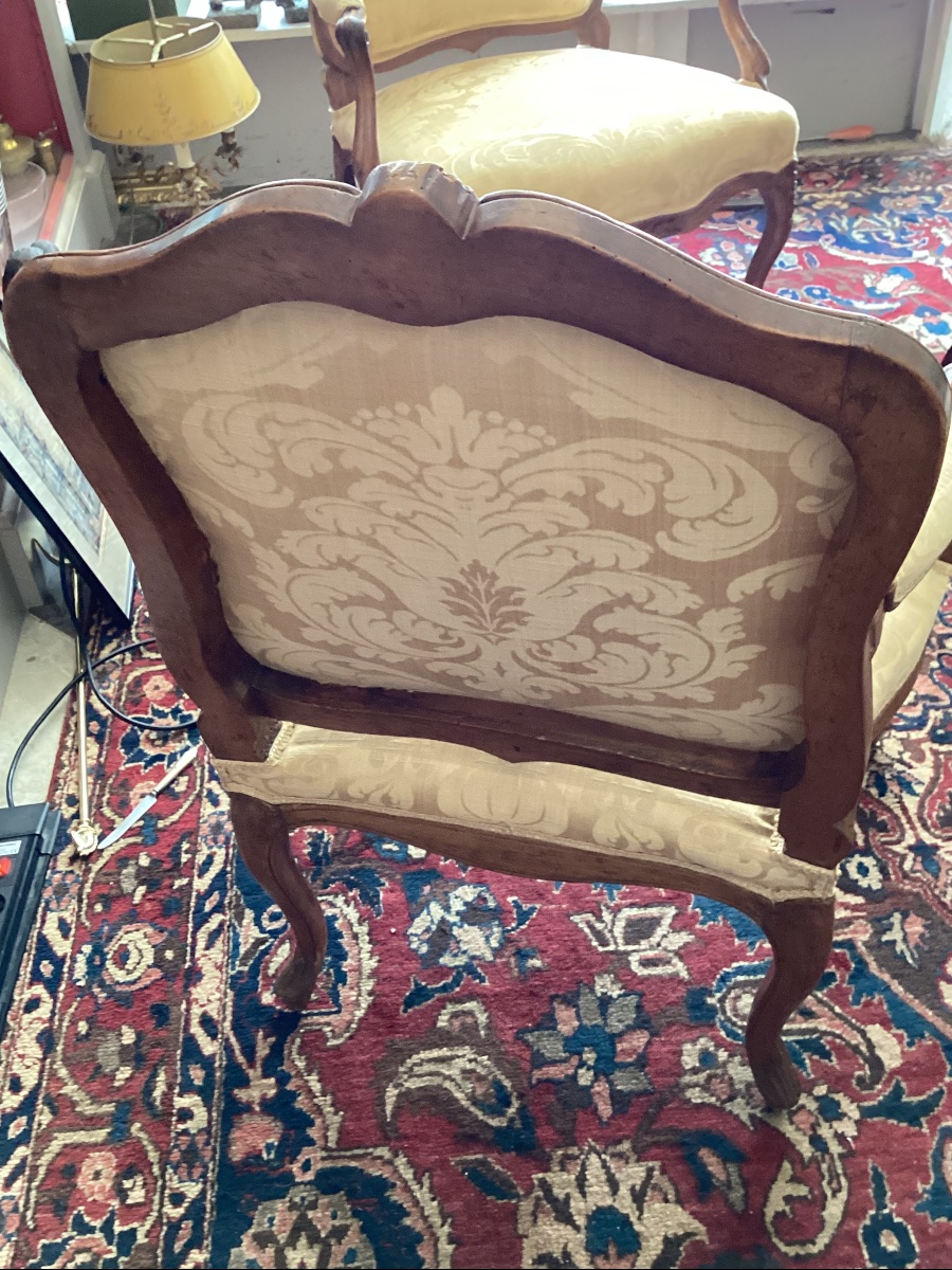 Paire de dossiers plats d’epoque XVIII eme en très bon etat-photo-3