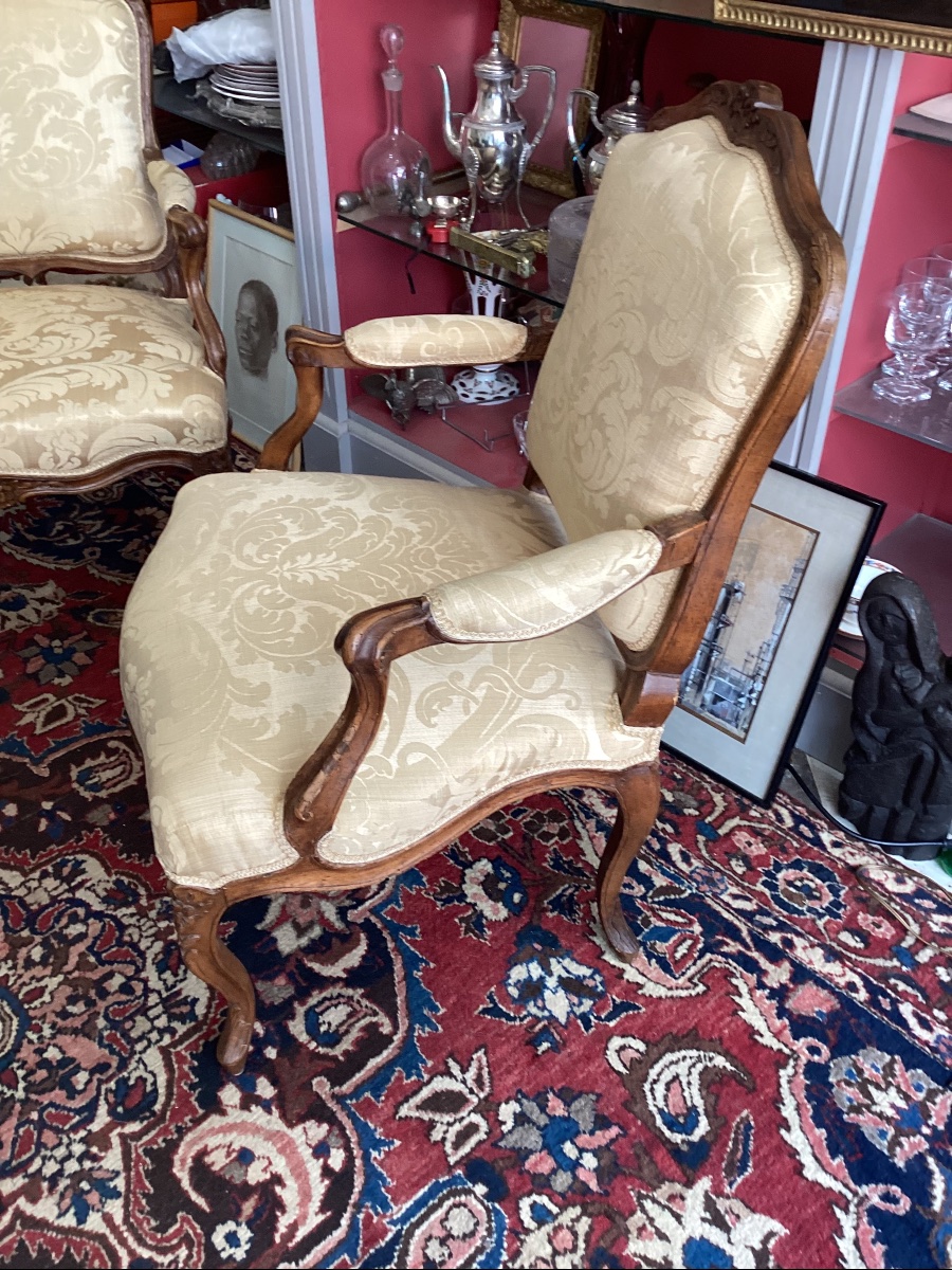 Paire de dossiers plats d’epoque XVIII eme en très bon etat-photo-4
