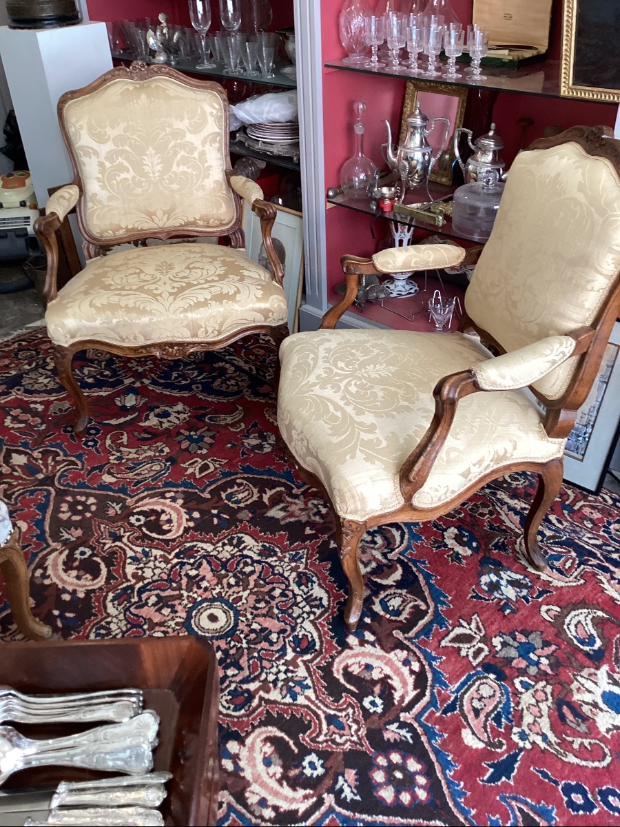 Paire de dossiers plats d’epoque XVIII eme en très bon etat-photo-5