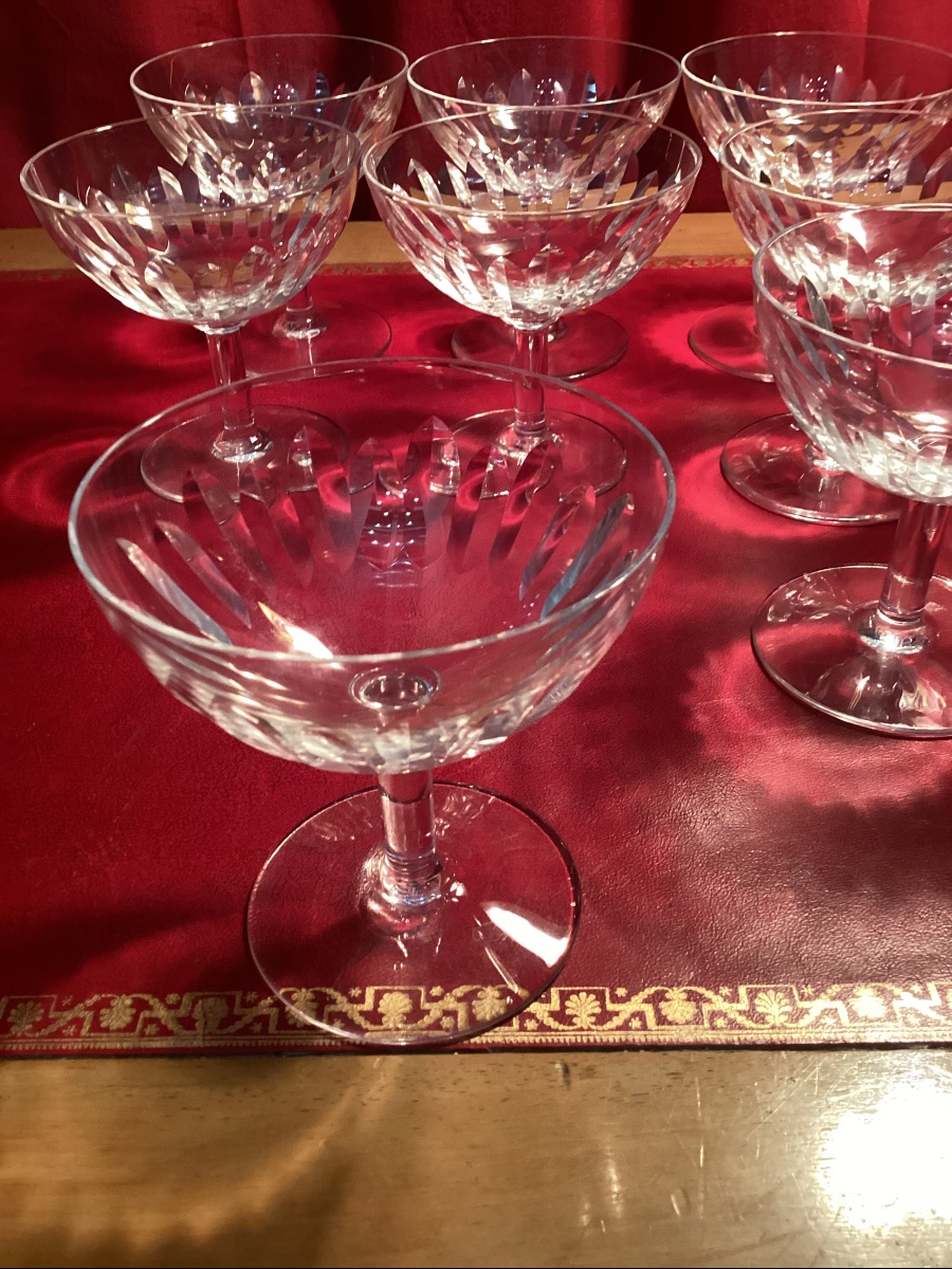 Baccarat, suite de 10 coupes à vin de champagne modèle Cassino-photo-2